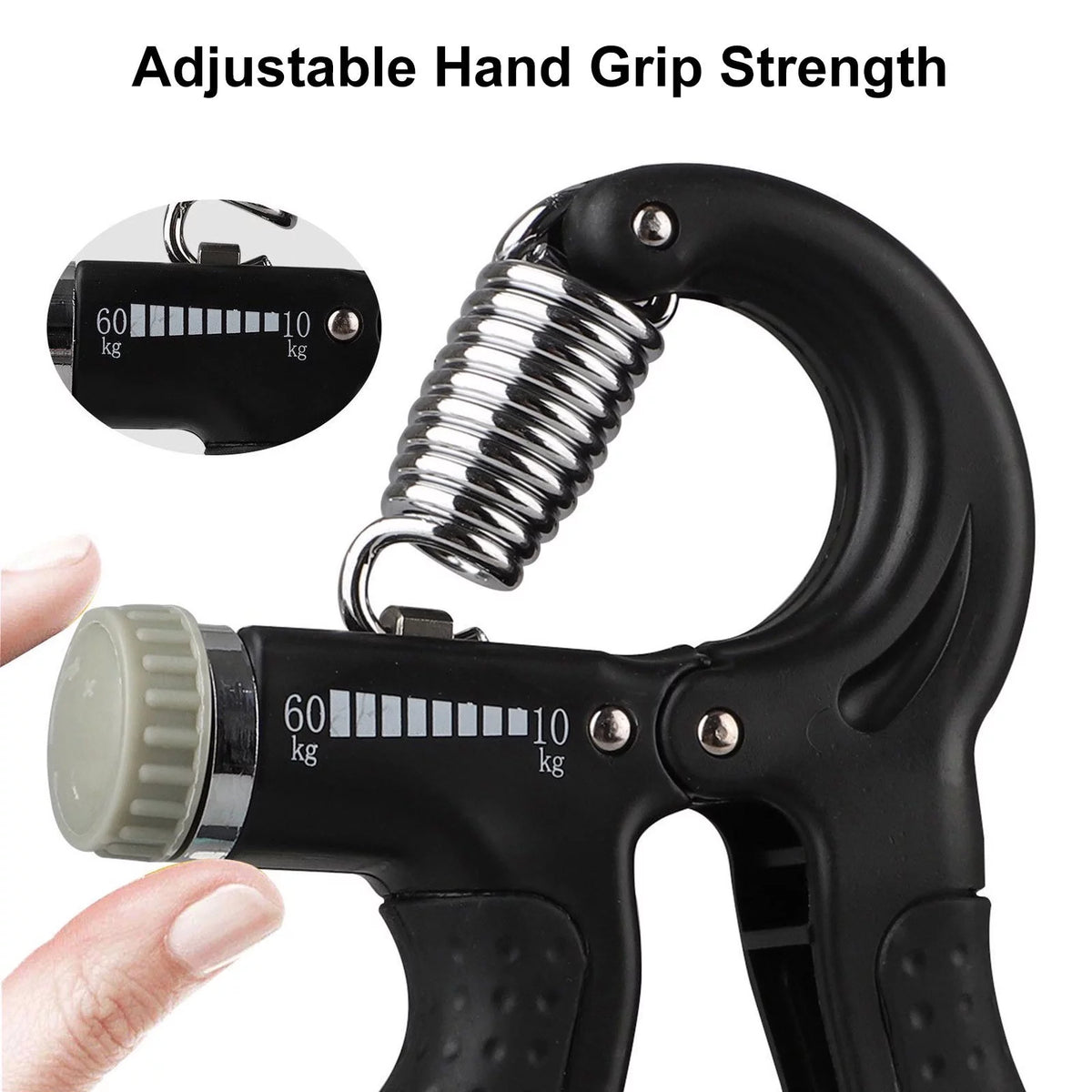 Ultimate Hand Grip Strengthener - Adjustable Resistance 22-132Lbs for Enhanced Forearm and Finger Training, Perfect for Athletes and Musicians in Sleek Black