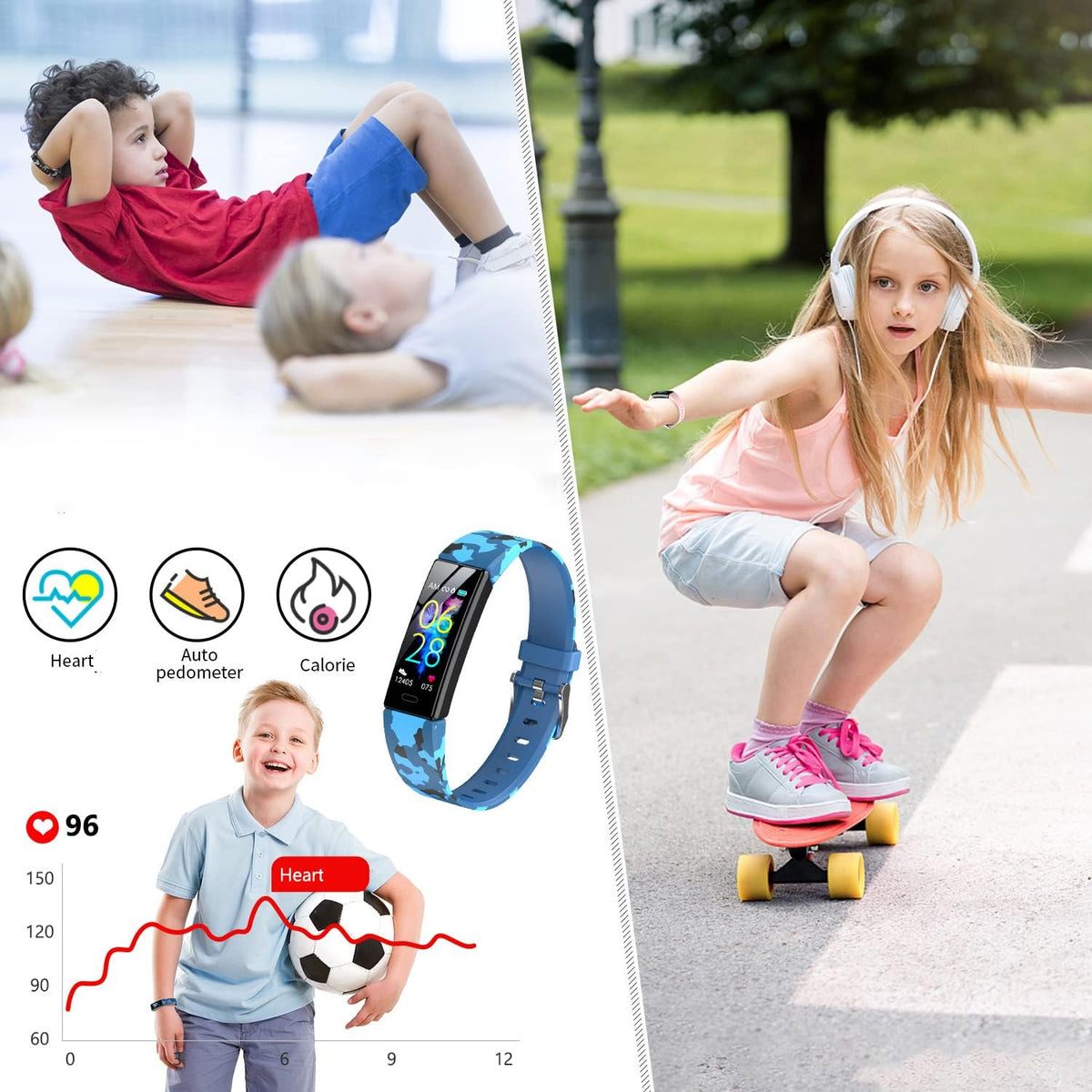 Ultimate Kids Fitness Tracker Watch - IP68 Waterproof Smartwatch with 11 Sport Modes, Activity Monitoring & Heart Rate Tracking for Ages 6-16