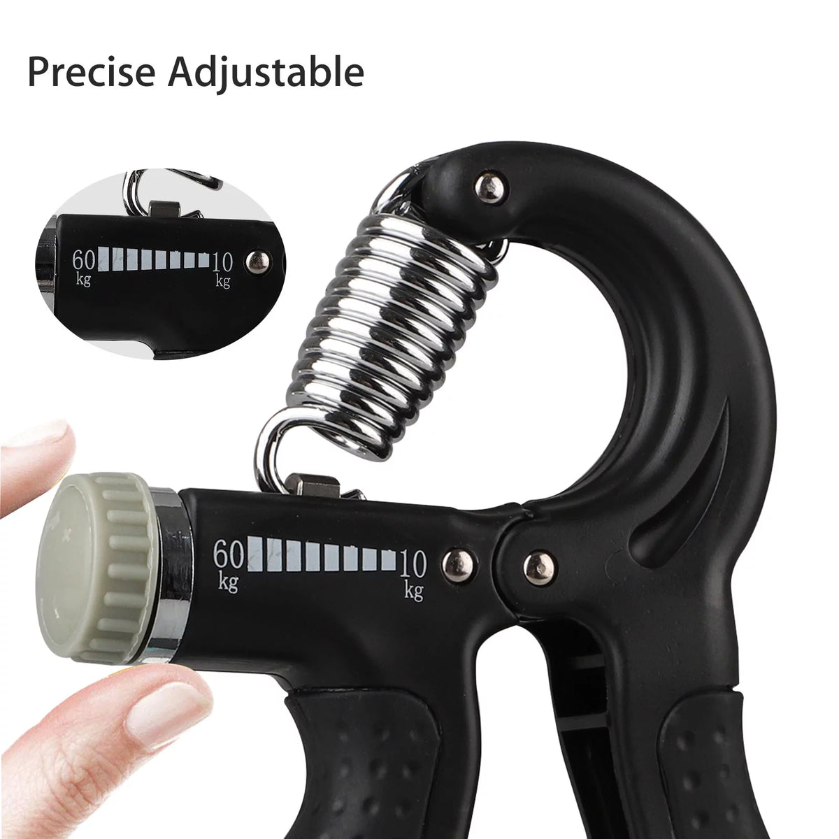 Ultimate Hand Grip Strengthener - Adjustable Resistance 22-132Lbs for Enhanced Forearm and Finger Training, Perfect for Athletes and Musicians in Sleek Black