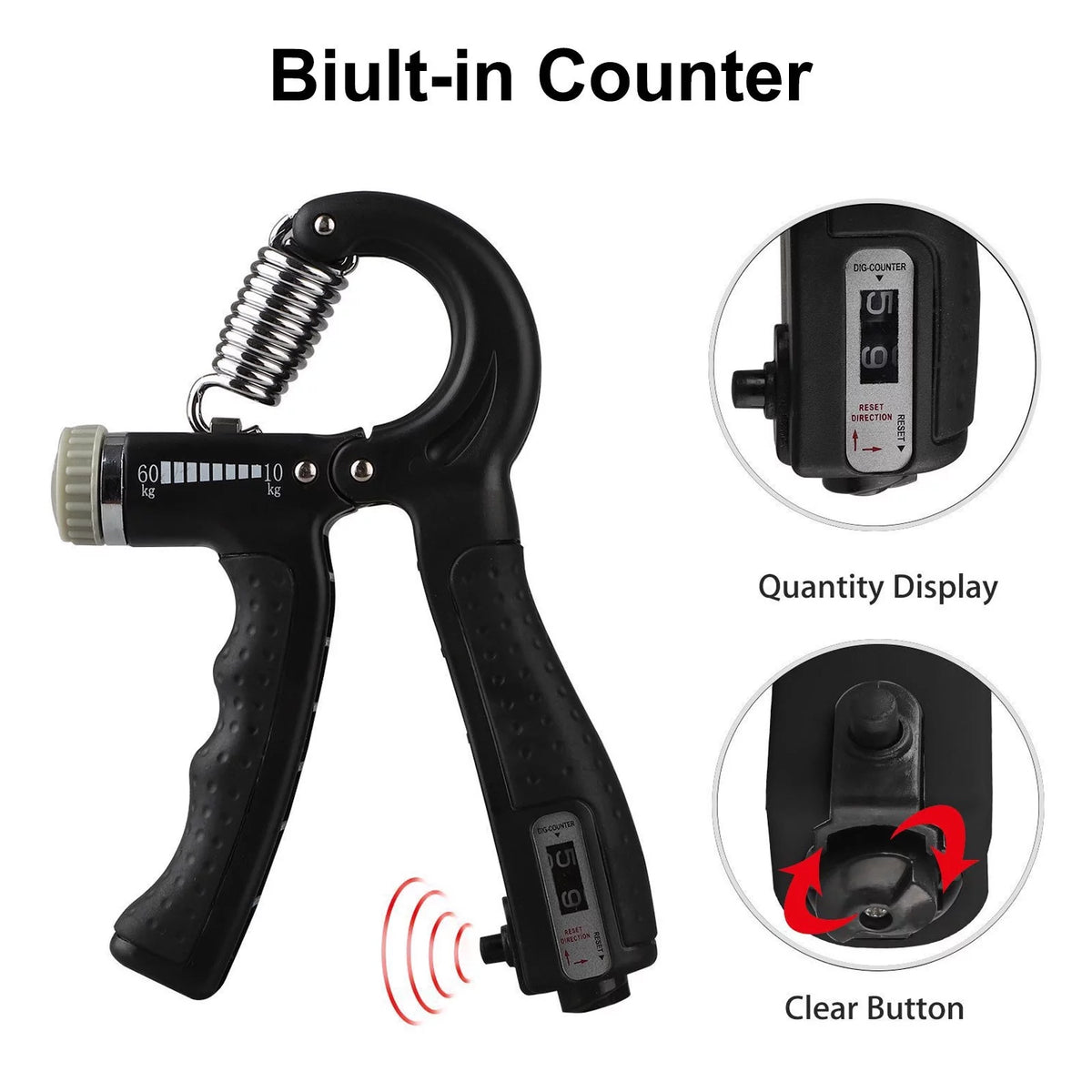 Ultimate Hand Grip Strengthener - Adjustable Resistance 22-132Lbs for Enhanced Forearm and Finger Training, Perfect for Athletes and Musicians in Sleek Black