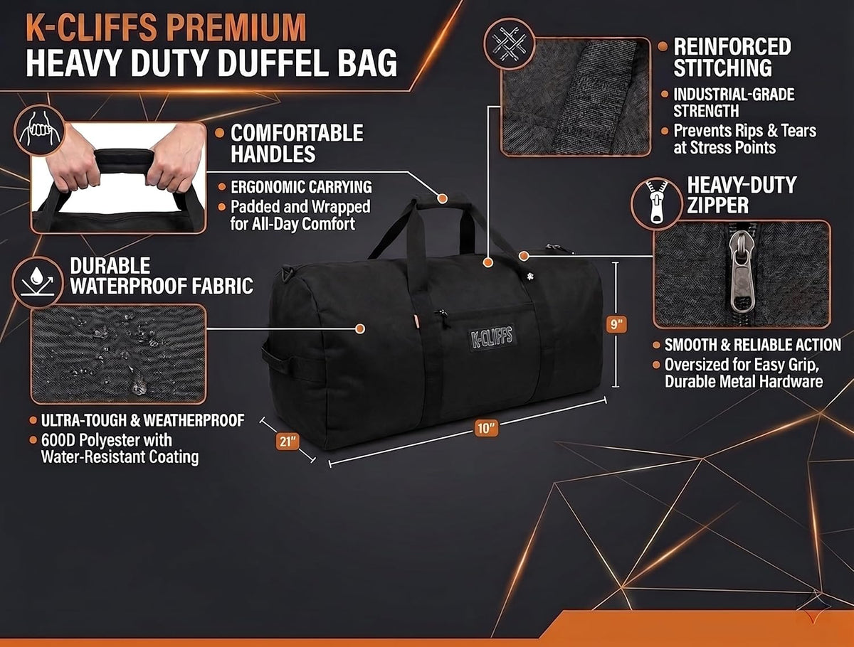Ultimate Heavy Duty Cargo Duffel Bag - Perfect for Sports Gear, Travel, and Adventure!