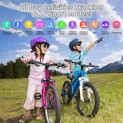 Ultimate Kids Fitness Tracker Watch - IP68 Waterproof Smartwatch with 11 Sport Modes, Activity Monitoring & Heart Rate Tracking for Ages 6-16