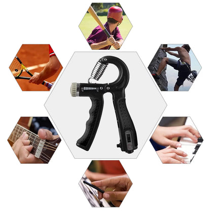 Ultimate Hand Grip Strengthener - Adjustable Resistance 22-132Lbs for Enhanced Forearm and Finger Training, Perfect for Athletes and Musicians in Sleek Black